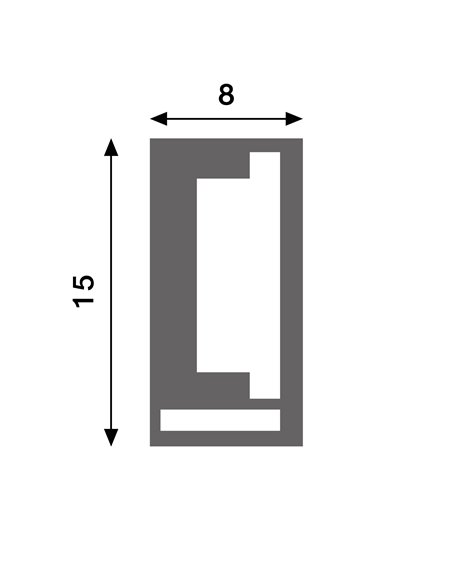 Funda de silicona RECTANLE 15x8 para tiras LED 20 metros, opal 180°