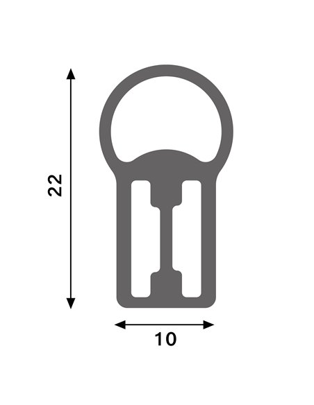Capa de silicone ARC 22x10 para fitas de LED de 20 metros, perfil de néon LED