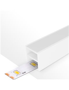 Couvercle en silicone CUBE II 15x15 pour rubans LED de 20 mètres, opale IP67 180°