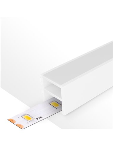 Couvercle en silicone CUBE II 15x15 pour rubans LED de 20 mètres, opale IP67 180°