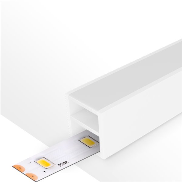 Funda de siliconan neón CUBE 12x12H para tiras LED 20 metros, IP67 opal 180°, LM3973