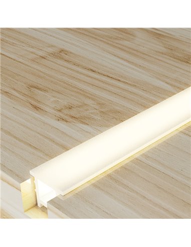 Couvercle en silicone encastré 14x9H pour rubans LED de 20 mètres, IP20 opale 180°, LM3971