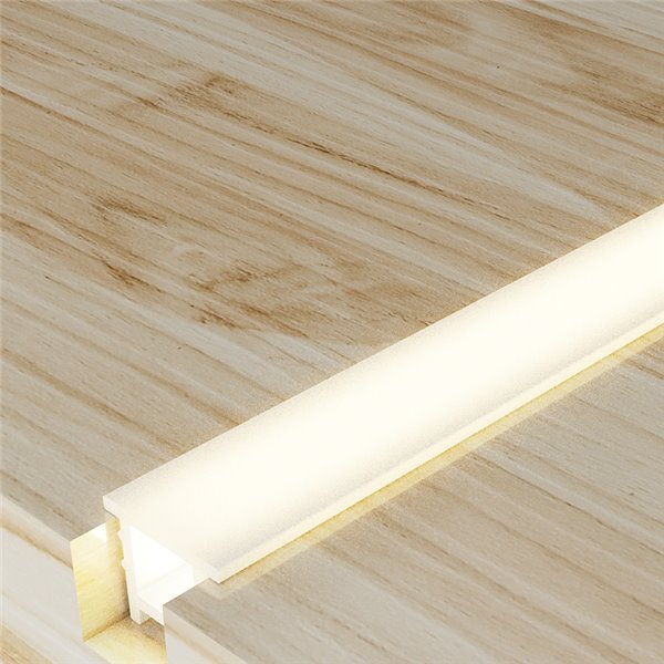 Couvercle en silicone encastré 14x9H pour rubans LED de 20 mètres, IP20 opale 180°, LM3971