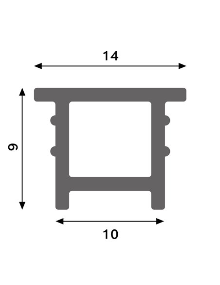 Couvercle en silicone encastré 14x9H pour rubans LED de 20 mètres, IP20 opale 180°, LM3971