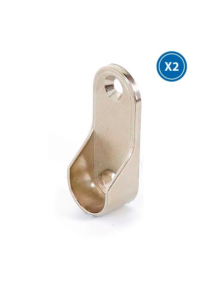 Tapa metálica para extremos de perfil LED armarios Pack 2, LM3964