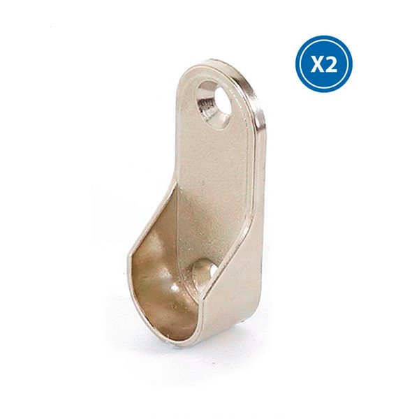 Tapa metálica para extremos de perfil LED armarios Pack 2, LM3964