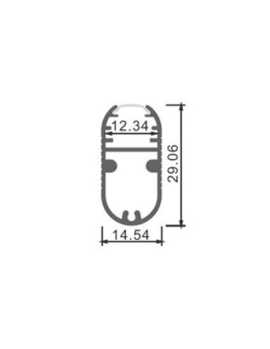 Perfil de aluminio para tiras LED INK aluminio con difusor 2 metros, 14,54x29,06mm, LM3835