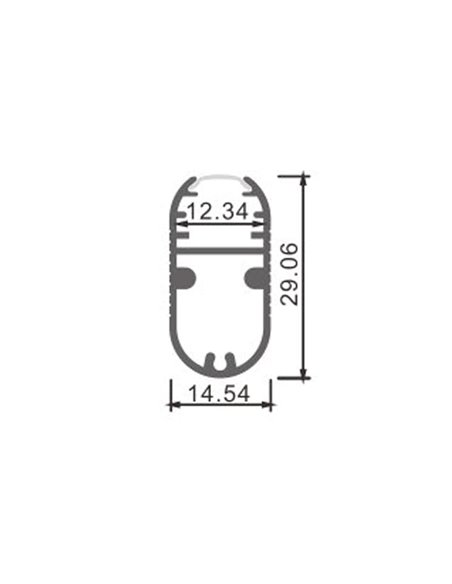 Perfil de aluminio para tiras LED INK aluminio con difusor 2 metros, 14,54x29,06mm, LM3835