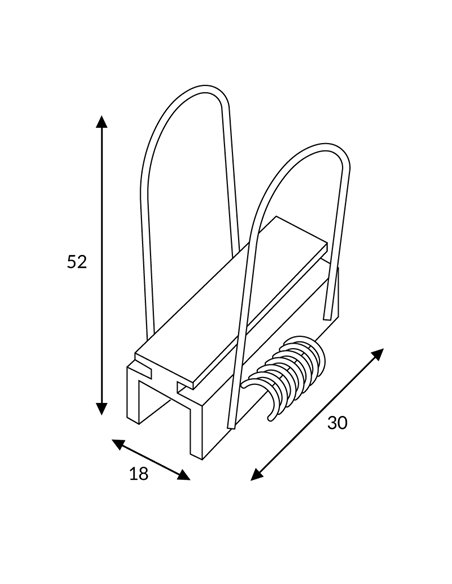 Grapas de fijación para perfil de aluminio L Pack 2, LM3963