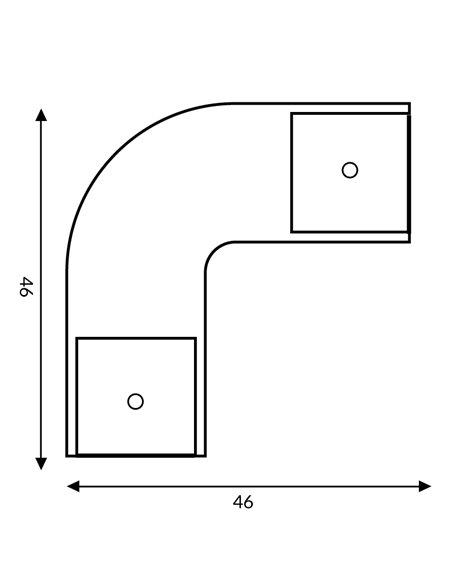 Connecteur à 90° pour profilé SID pour rubans LED, LM3957