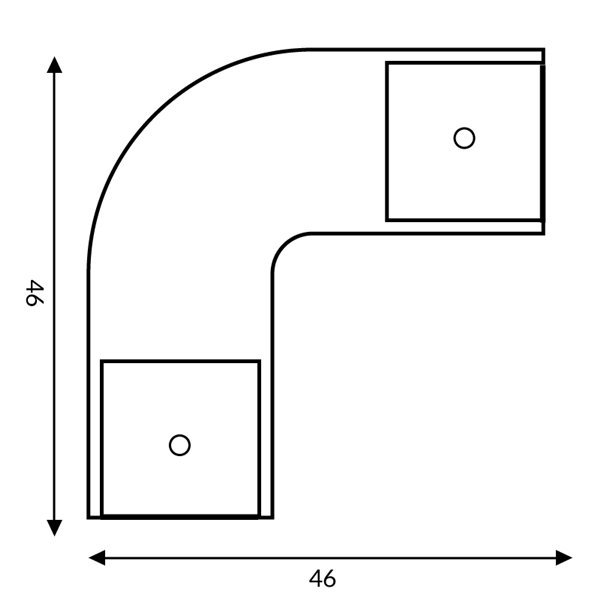 Conector 90º para perfil SID para tiras LED, LM3957