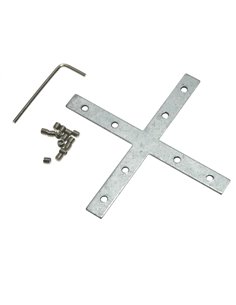 Conector plano em forma de X para perfis de LED, acabamento em alumínio, LM3955