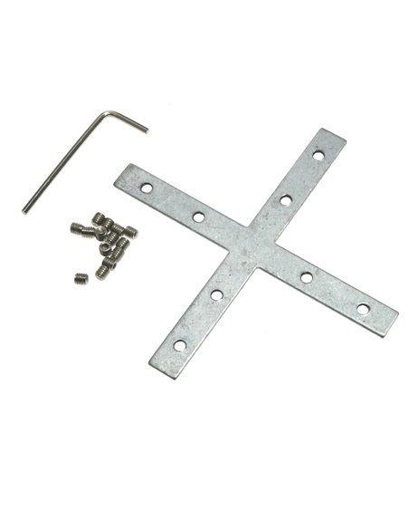 Connecteur plat en forme de X pour profilés LED, finition aluminium, LM3955