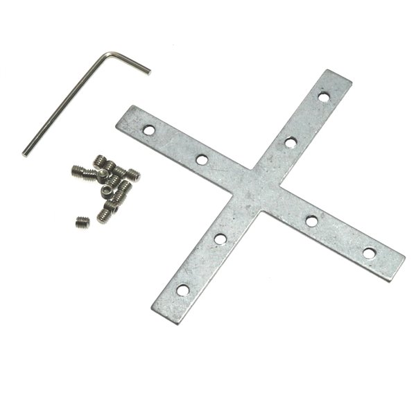 Connecteur plat en forme de X pour profilés LED, finition aluminium, LM3955