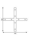 Conector plano en X para perfiles LED acabado aluminio, LM3955