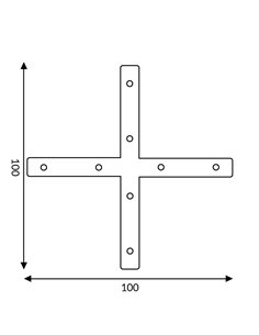 Conector plano em forma de X para perfis de LED, acabamento em alumínio, LM3955 2