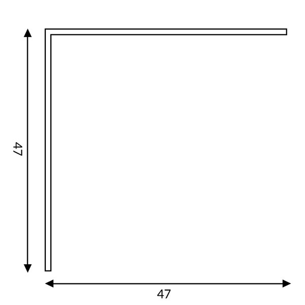 Connecteur d'angle vertical plat pour profilés LED, LM3954