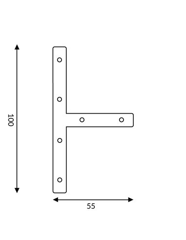Conector plano en T para perfiles LED, LM3953