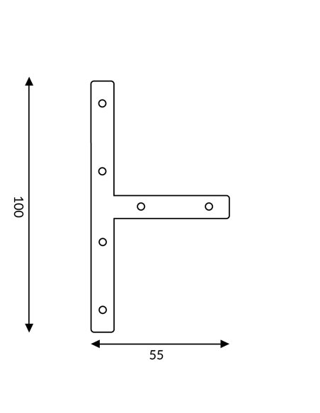 Conector T plano para perfis de LED, LM3953