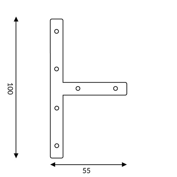 Conector T plano para perfis de LED, LM3953