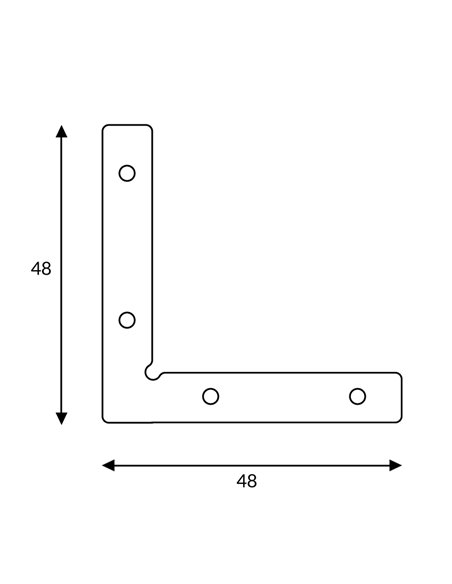 Conector plano en esquina para perfiles LED, LM3952