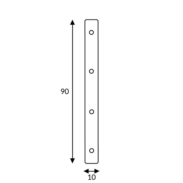 Conector plano em linha para perfis de LED, LM3951