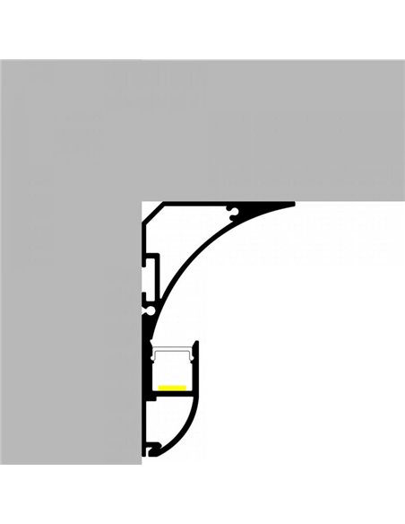 Profilé d'angle en aluminium laqué blanc SEA avec diffuseur et accessoires, 2 mètres, LM3885