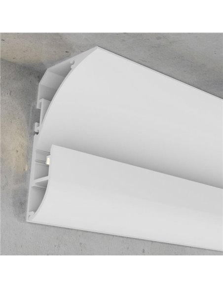 Perfil de esquina aluminio SEA lacado blanco con difusor y accesorios 2 metros, LM3885