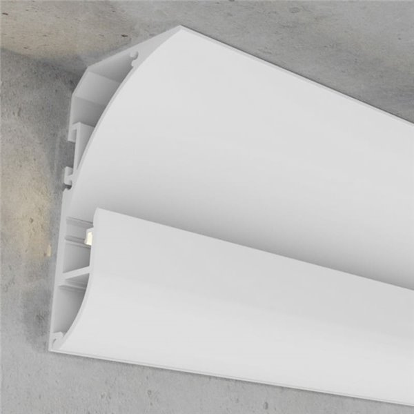 Profilé d'angle en aluminium laqué blanc SEA avec diffuseur et accessoires, 2 mètres, LM3885