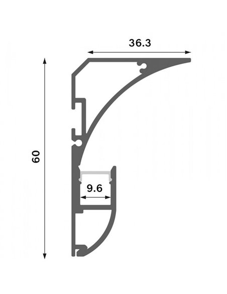 Profilé d'angle en aluminium laqué blanc SEA avec diffuseur et accessoires, 2 mètres, LM3885