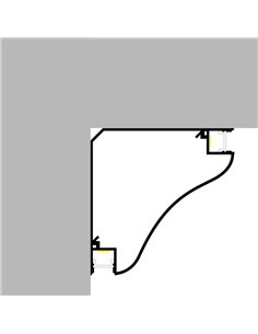 Perfil de canto BEAT para luminária dupla, laqueado branco, com difusor e acessórios, 2 metros, LM3883 2