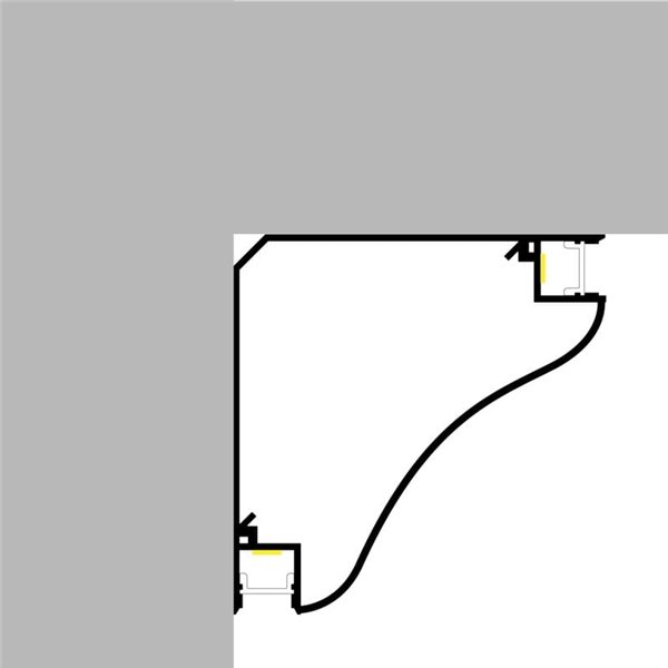 Profilé d'angle BEAT pour double éclairage, laqué blanc, avec diffuseur et accessoires, 2 mètres, LM3883