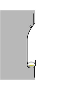 Perfil arquitectónico de aluminio CUE lacado blanco con difusor y accesorios 2 metros, LM3881 2