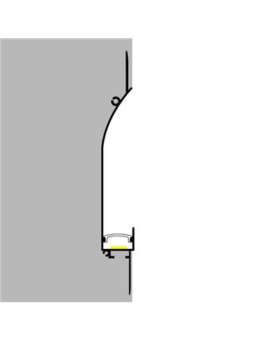 Perfil arquitectónico de aluminio CUE lacado blanco con difusor y accesorios 2 metros, LM3881