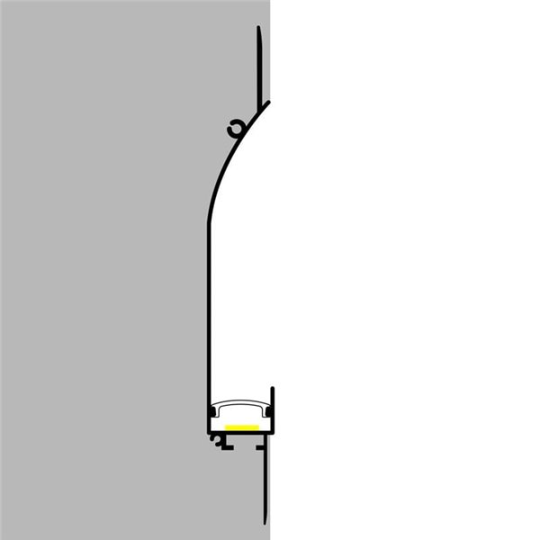 Profilé architectural en aluminium laqué blanc CUE avec diffuseur et accessoires, 2 mètres, LM3881