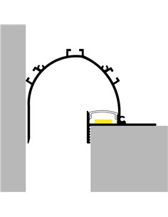 Perfil arquitectónico de aluminio SUNN lacado blanco con difusor y accesorios 2 metros, LM3879 2