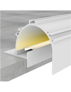 Perfil arquitectónico de aluminio SUNN lacado blanco con difusor y accesorios 2 metros, LM3879