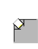 Profilé aluminium TUC pour angle mur-plafond avec éclairage LED indirect, 2 mètres, LM3877