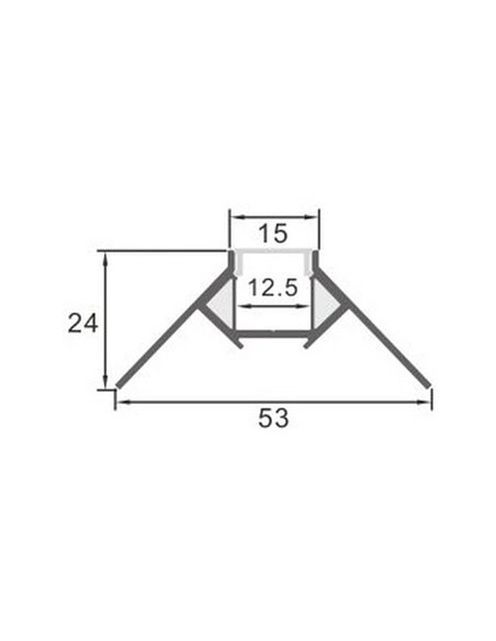 Profilé aluminium TUC pour angle mur-plafond avec éclairage LED indirect, 2 mètres, LM3877
