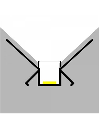 Profilé architectural en aluminium LOR pour éclairage mural indirect linéaire, 2 mètres, LM3875