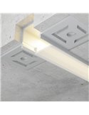 Perfil arquitectónico de aluminio CROW para iluminación indirecta perimetral LED 2 metros, LM3873