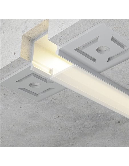 Perfil arquitectónico de aluminio CROW para iluminación indirecta perimetral LED 2 metros, LM3873