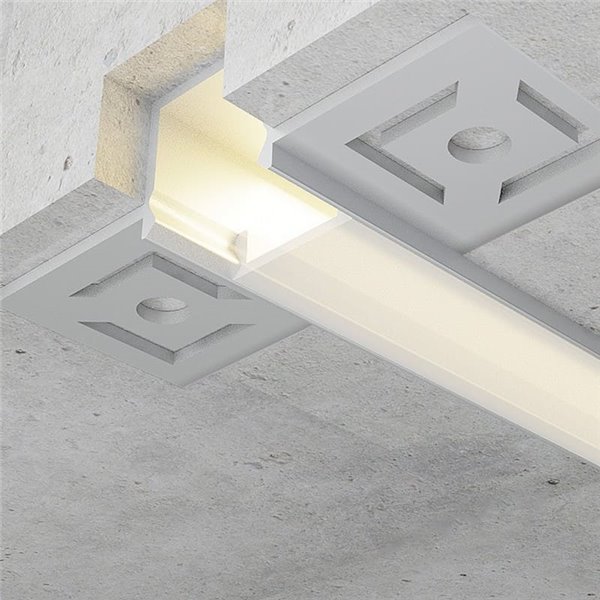 Perfil arquitectónico de aluminio CROW para iluminación indirecta perimetral LED 2 metros, LM3873
