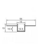 Perfil arquitectónico de aluminio CROW para iluminación indirecta perimetral LED 2 metros, LM3873