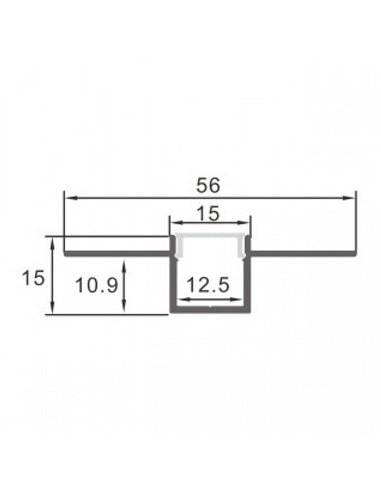Perfil arquitectónico de aluminio CROW para iluminación indirecta perimetral LED 2 metros, LM3873