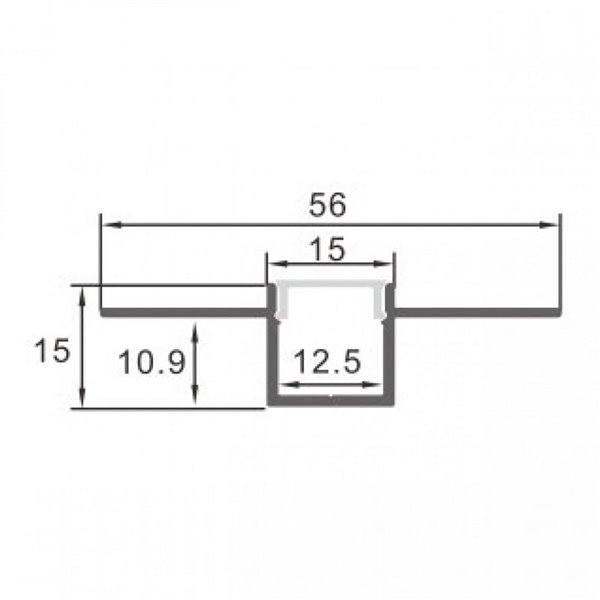 Perfil arquitectónico de aluminio CROW para iluminación indirecta perimetral LED 2 metros, LM3873
