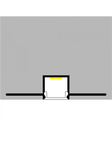 Profilé architectural en aluminium CROW pour éclairage indirect périphérique à LED, 2 mètres, LM3873