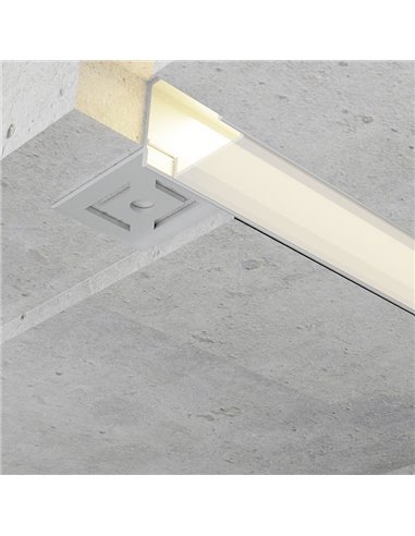 Perfil arquitetônico de alumínio GILG para iluminação arquitetônica indireta, 2 metros, LM3871