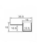 Perfil arquitectónico de aluminio GILG para iluminación indirecta arquitectónica 2 metros, LM3871