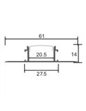 Perfil arquitectónico de aluminio BIRD para luz indirecta decorativa en interiores 2 metros, LM3869